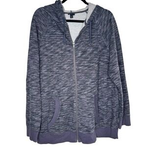 Torrid Grey/Blue Zip Up Hooded Jacket Size 1
